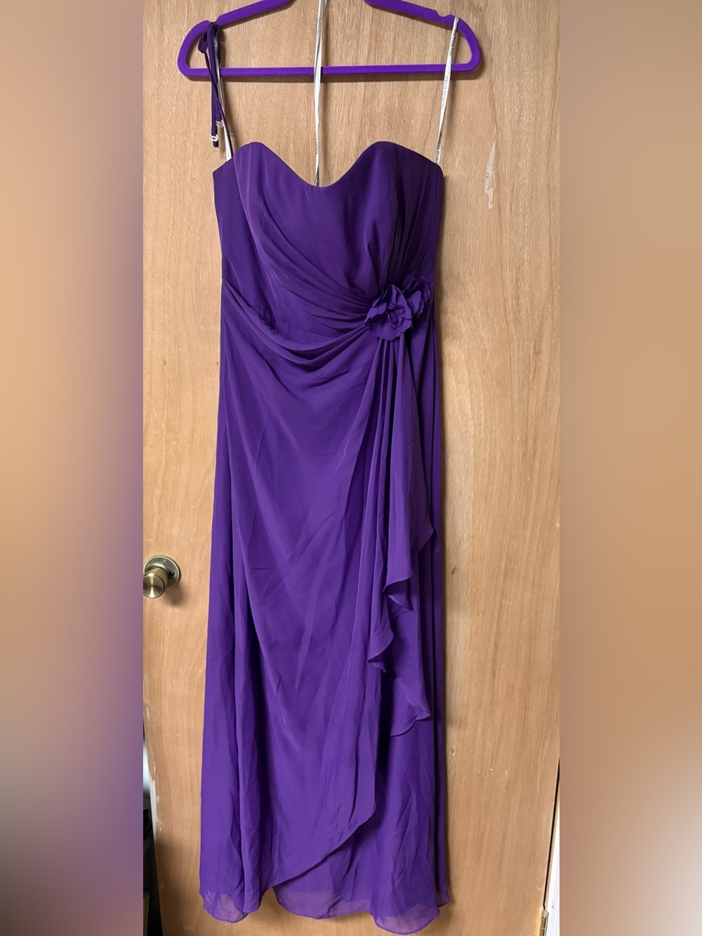 Jordan Purple Strapless Maxi Dress with Rosette Accent